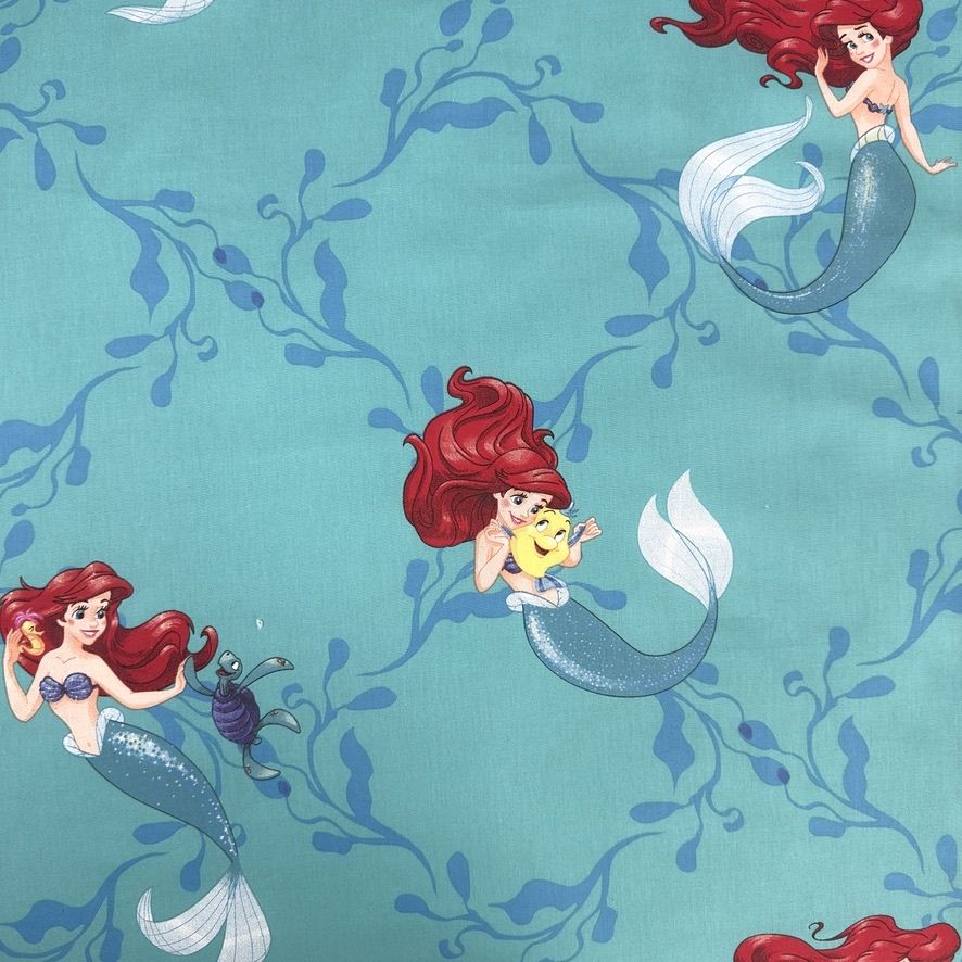 Set Letto Singolo Bambina Disney Ariel La Sirenetta | Copripiumino Reversibile 140x200cm + Federa 65x65cm | 100% Cotone | SIR2680