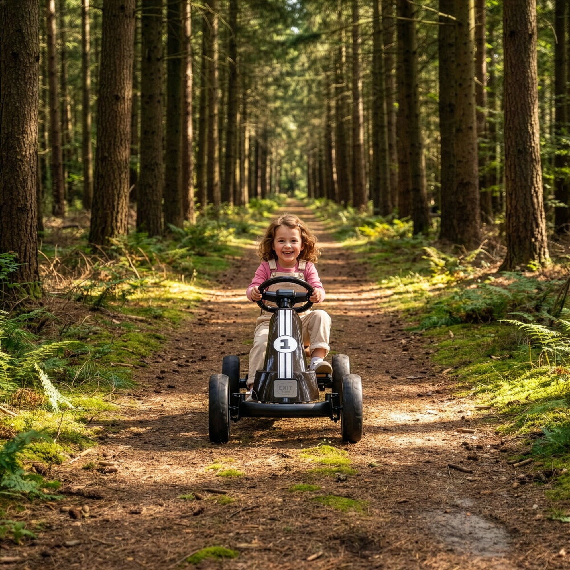 Go-Kart a Pedali Bambini Nero Espresso - Pneumatici EVA, Sedile Regolabile 3 Posizioni | Top2Trade