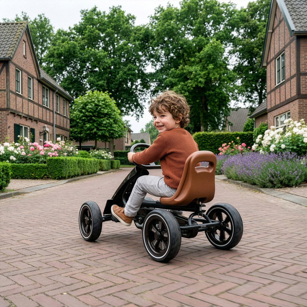 Go-Kart a Pedali Bambini Nero Espresso - Pneumatici EVA, Sedile Regolabile 3 Posizioni | Top2Trade