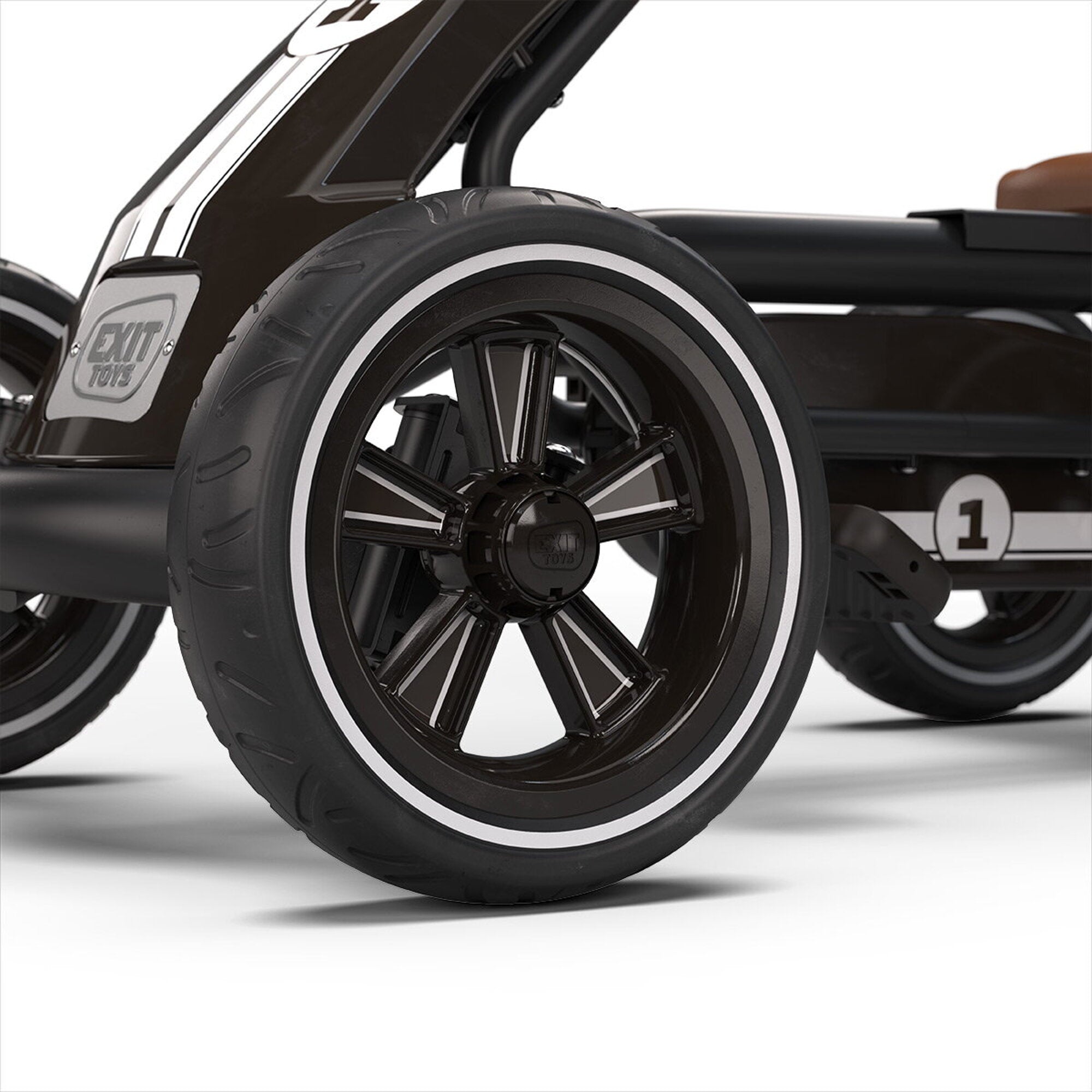 Go-Kart a Pedali Bambini Nero Espresso - Pneumatici EVA, Sedile Regolabile 3 Posizioni | Top2Trade