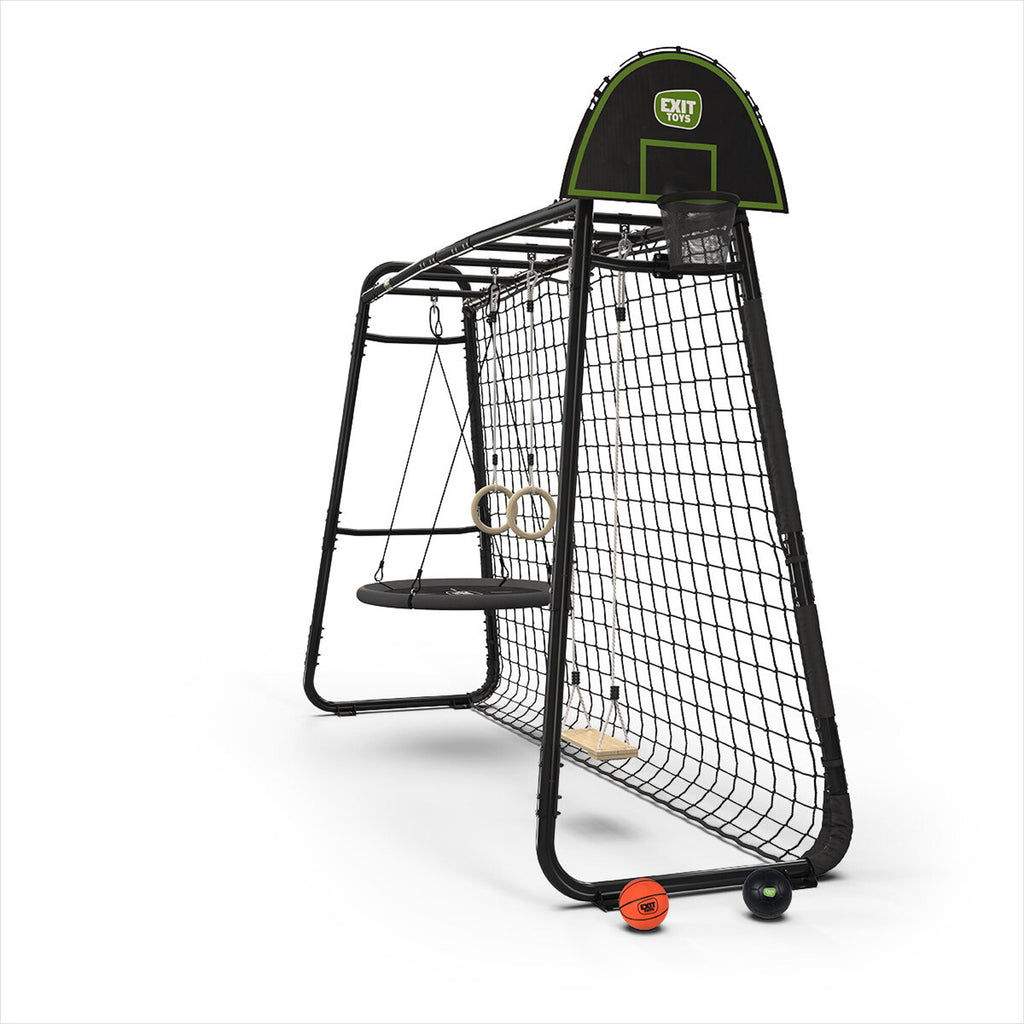 Set Sportivo outdoor Nero - Porta da Calcio, Canestro, Altalena e Anelli | Top2Trade