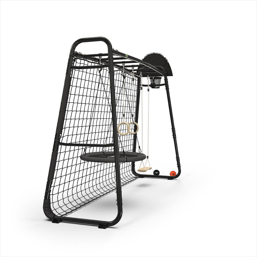 Set Sportivo outdoor Nero - Porta da Calcio, Canestro, Altalena e Anelli | Top2Trade