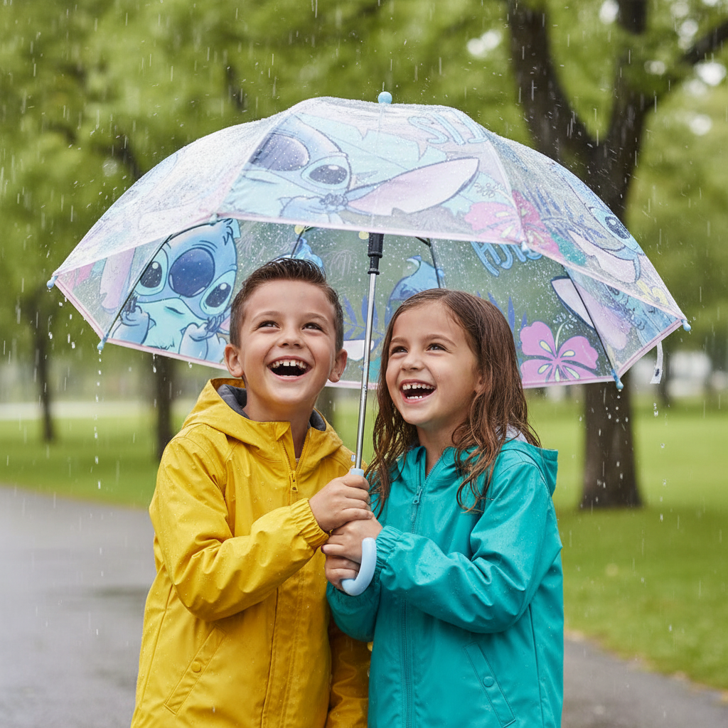 Fratelli condividono ombrello