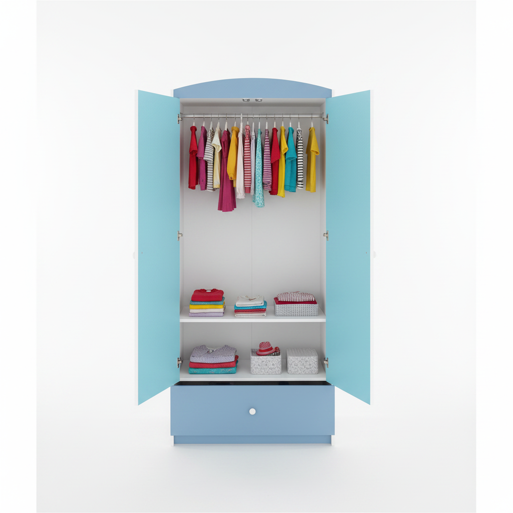 Armadio per Bambini BabyDreams Blue Frozen Land in Legno | Colore Blu | Top2Trade | SZBD_NI_KRA