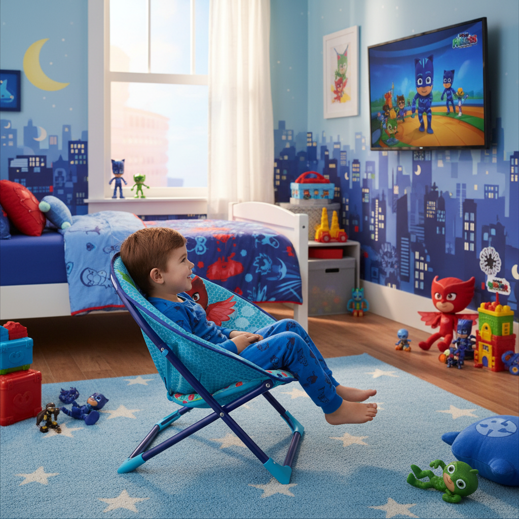 Sedia Moon Chair PJ Masks Pieghevole Bambini | Prodotto Ufficiale | Top2Trade | PJM712850