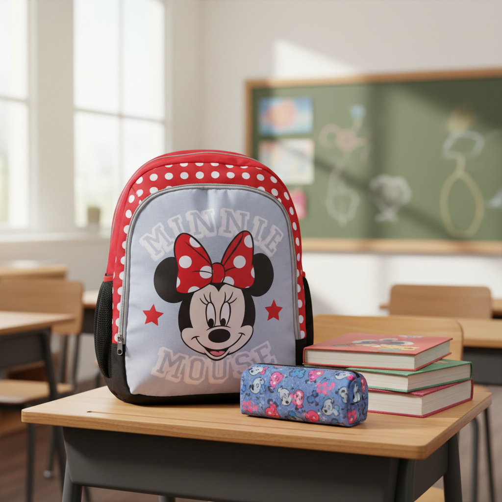 Zaino Scuola Elementare Bambina Minnie Mouse Deluxe | 32x15x41cm | Poliestere | Disney | MN4081