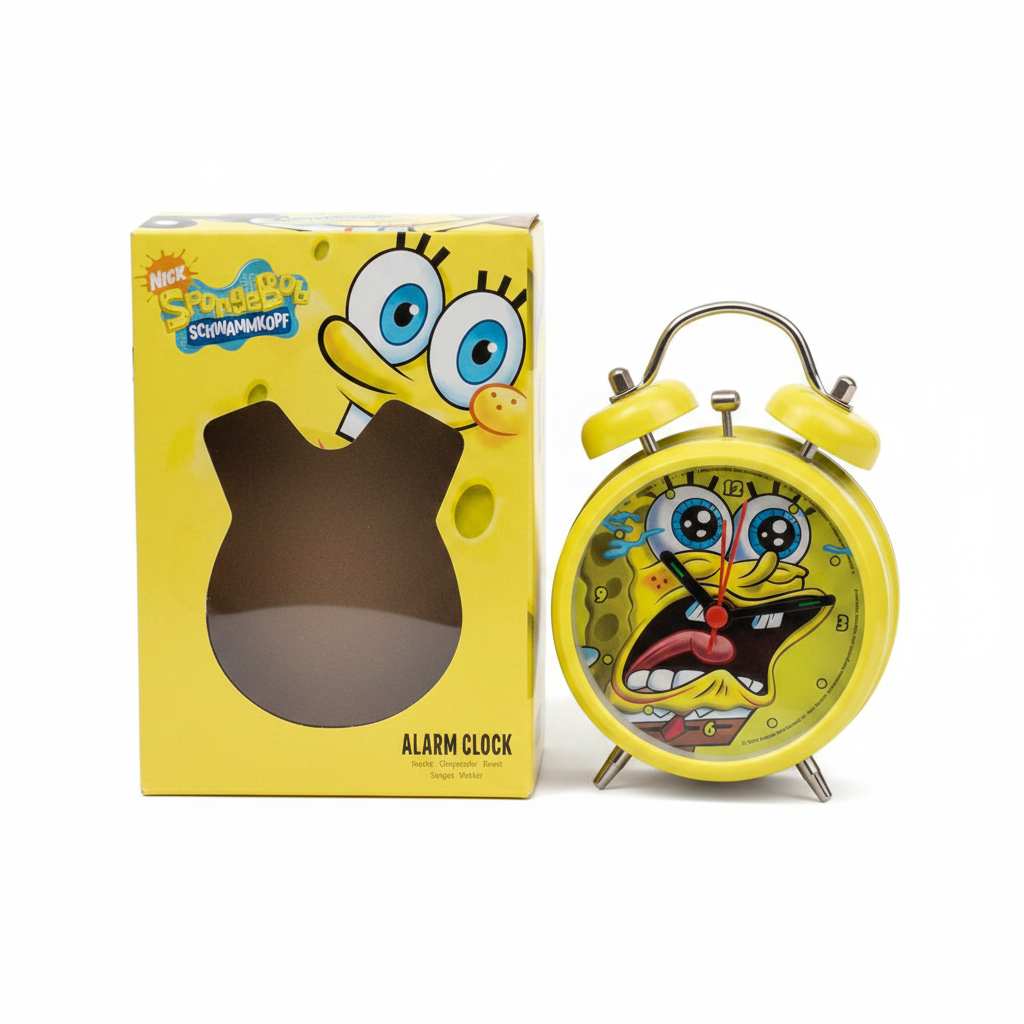 Sveglia SpongeBob originale nuova con scatolina 9x9 cm