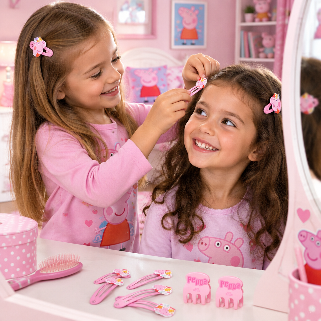 Set Regalo 31 Pezzi Accessori Capelli Bambina Peppa Pig Deluxe | Fermagli Elastici Fascette | Licenza Ufficiale | PIG2502-194