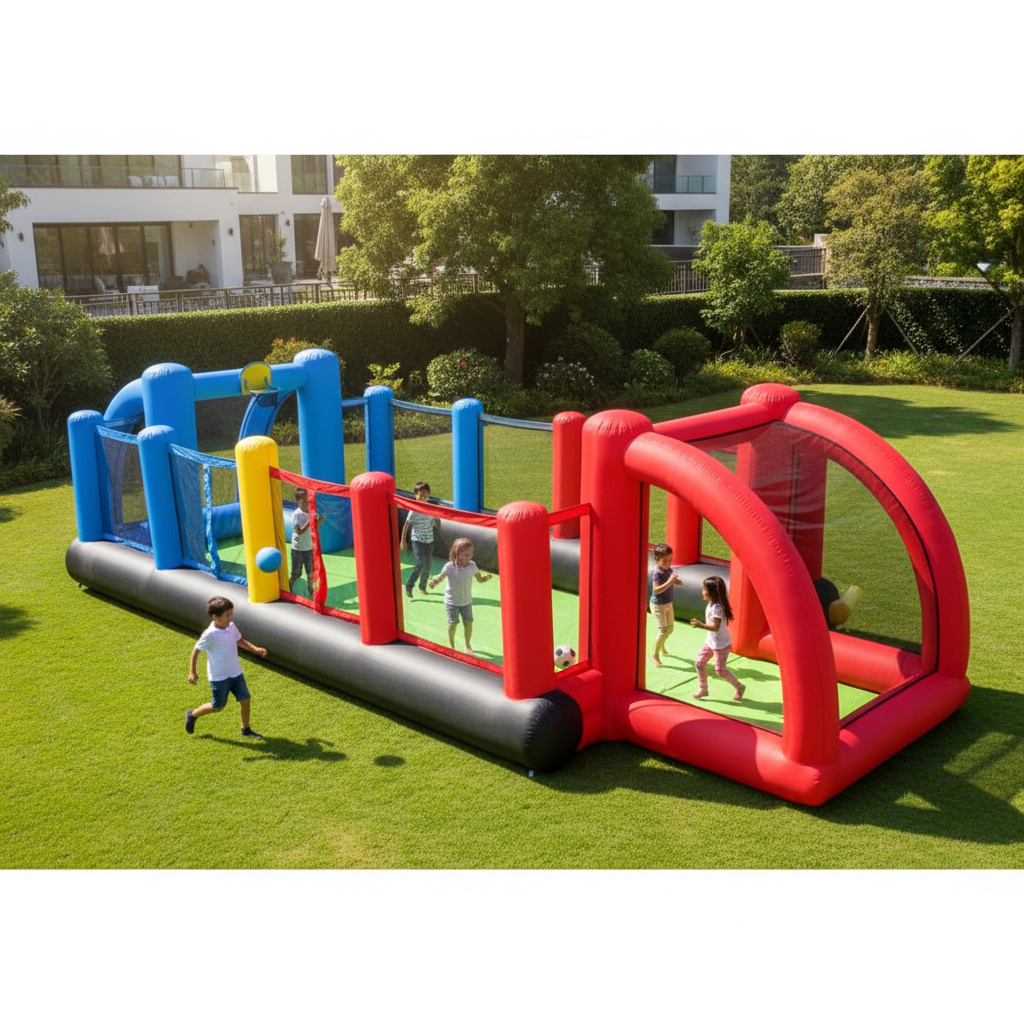 Campo calcetto Gonfiabile 3 in 1 Calcio Pallavolo Basket 800x335x180cm - 10 Bambini | Top2Trade | 9072