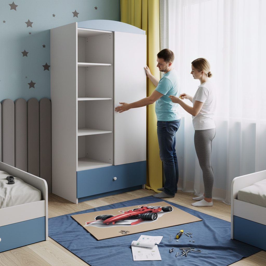 Armadio per Bambini BabyDreams Blue Formula in Legno | Colore Blu | Top2Trade | SZBD_NI_FOR