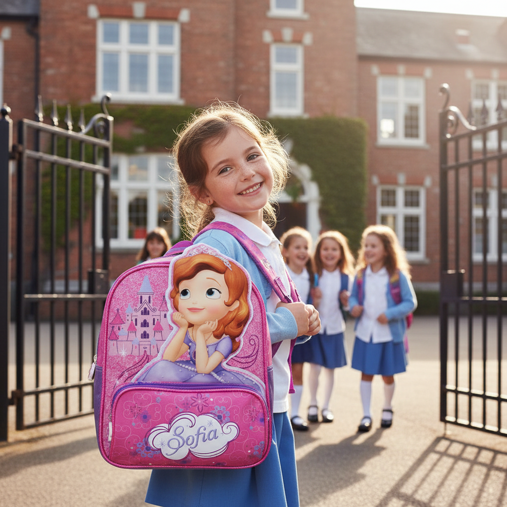 Zaino Bambina Sofia la Principessa Glitter 3D 27cm Scuola | Prodotto Ufficiale Disney | Top2Trade | SF211179