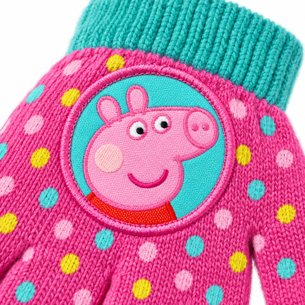 Guanti Bambina Peppa Pig Deluxe | Taglia Unica | Licenza Ufficiale | PIG2202-1086