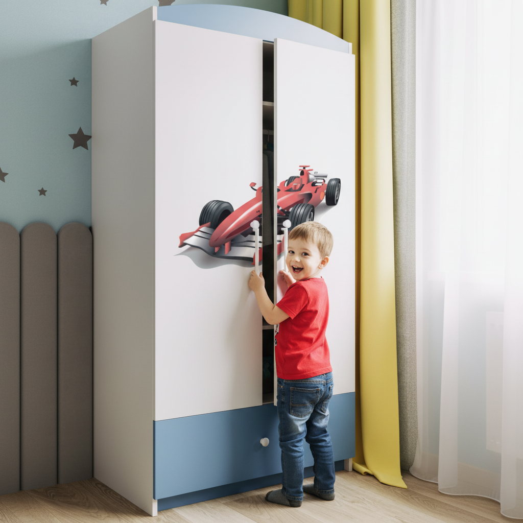 Armadio per Bambini BabyDreams Blue Formula in Legno | Colore Blu | Top2Trade | SZBD_NI_FOR