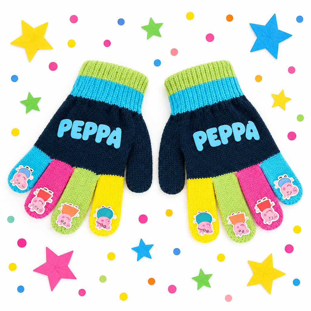 Guanti Bambino Peppa Pig | Deluxe Multicolore Taglia Unica | Licenza Ufficiale | PIGGE2202-1087