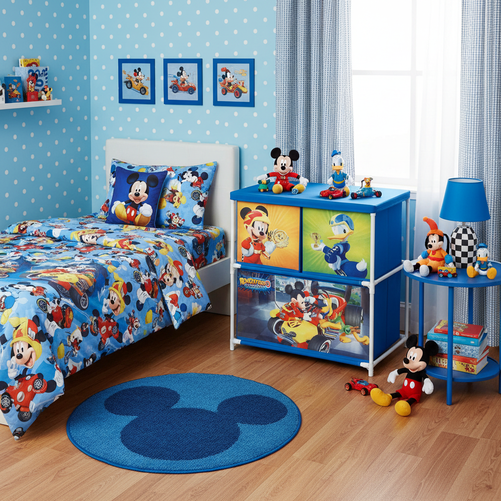 Mobile Portagiochi Mickey Mouse Roadsters Disney 3 Cassetti Tessili 53x30x60cm | TOP12130