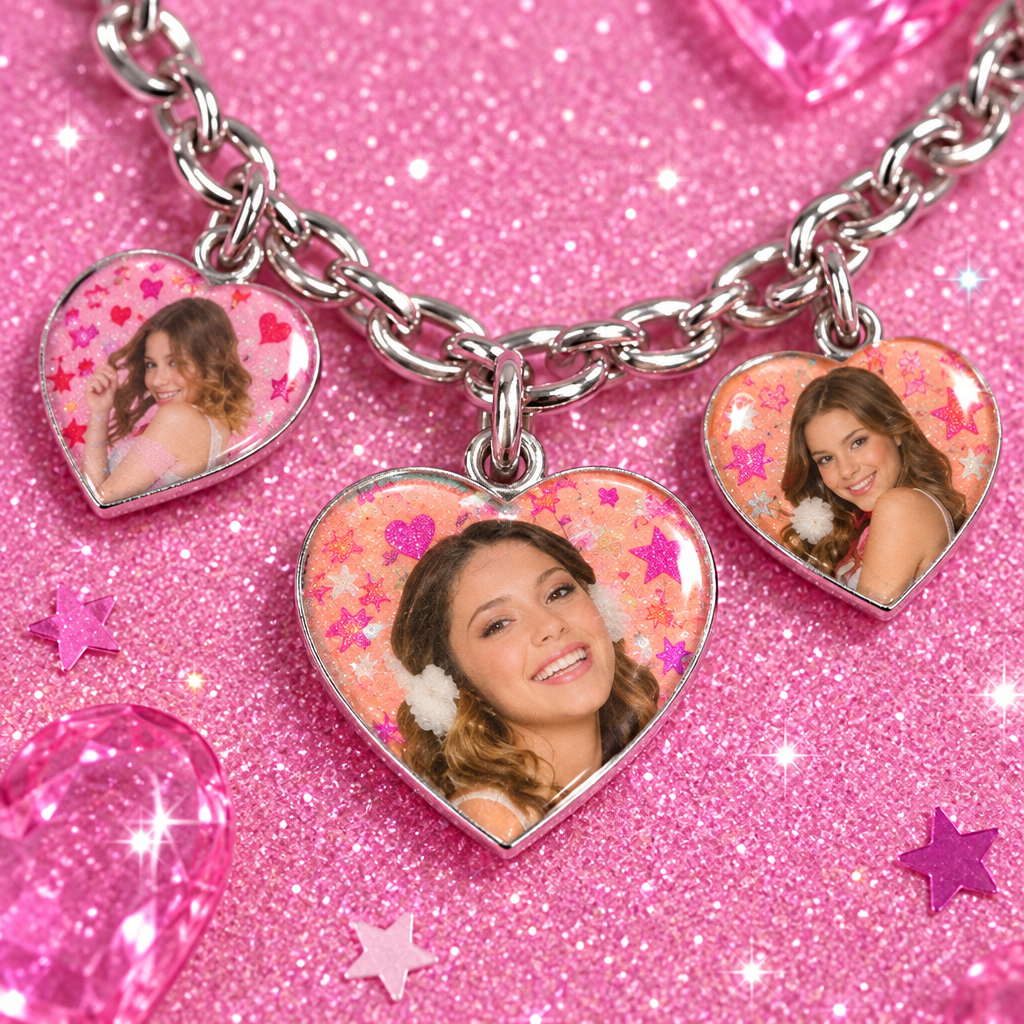 Braccialetto con 3 Ciondoli Bambina Disney Violetta | Confezione Regalo | Licenza Ufficiale | VIO2502-316