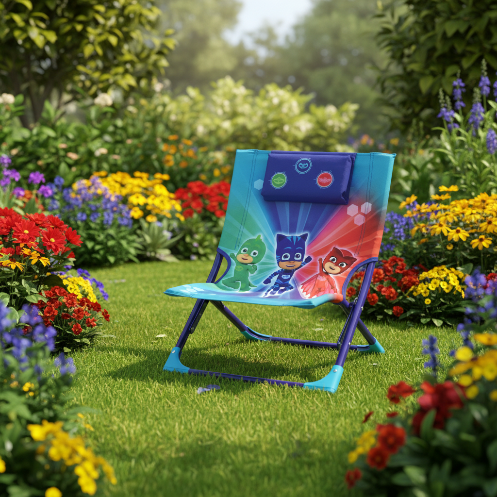 Sedia Pieghevole PJ Masks Super Pigiamini Bambini Spiaggia Giardino 39x44x26cm | Prodotto Ufficiale | Top2Trade | PJM712889