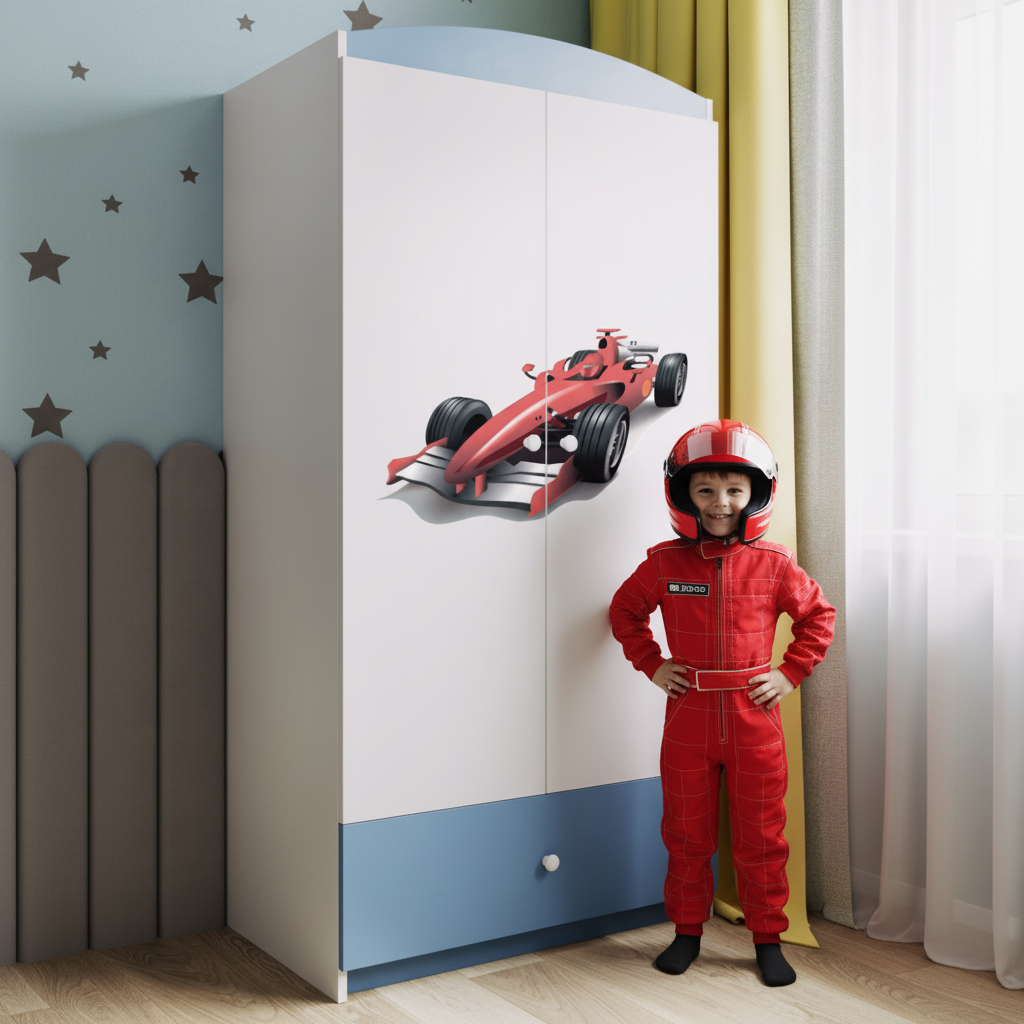 Armadio per Bambini BabyDreams Blue Formula in Legno | Colore Blu | Top2Trade | SZBD_NI_FOR