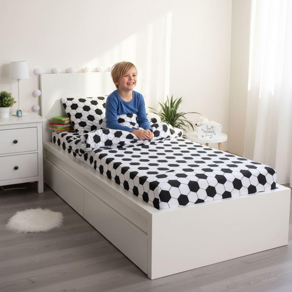 Coprimaterasso Letto Singolo Calcio Football 100% Cotone 90x200+25cm | Top2Trade | FOOTB6038