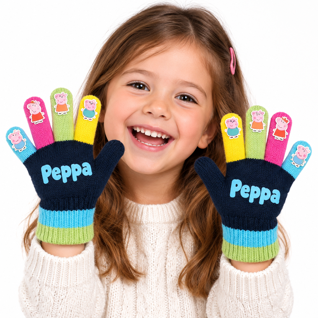 Guanti Bambino Peppa Pig | Deluxe Multicolore Taglia Unica | Licenza Ufficiale | PIGGE2202-1087