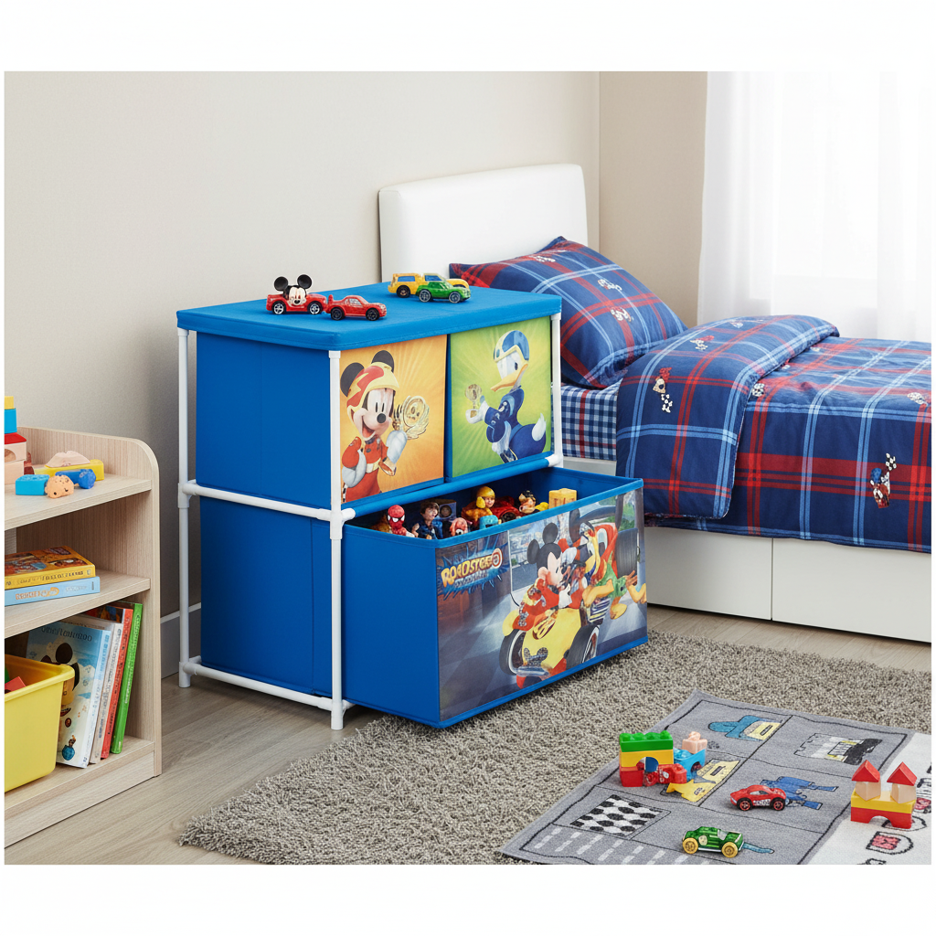 Mobile Portagiochi Mickey Mouse Roadsters Disney 3 Cassetti Tessili 53x30x60cm | TOP12130