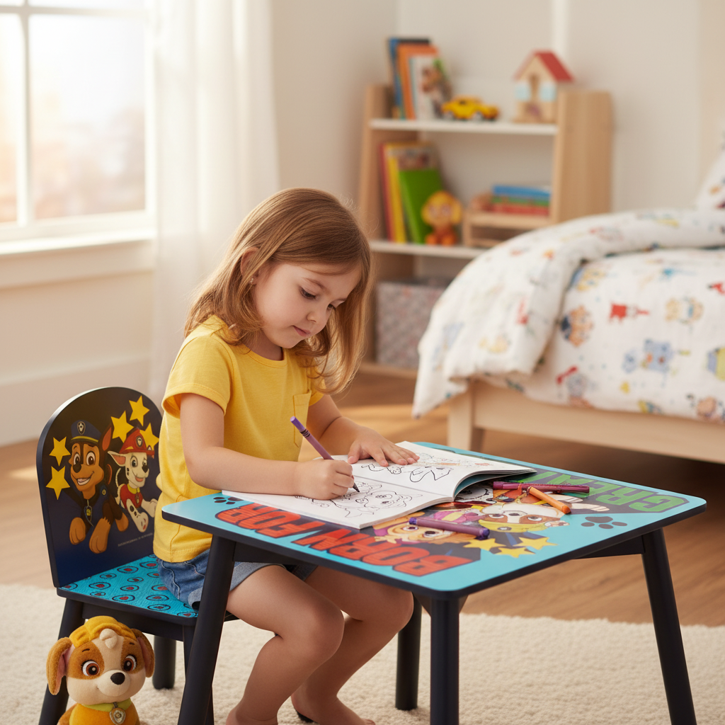 Paw patrol tavolo con 2 sedie friends in legno