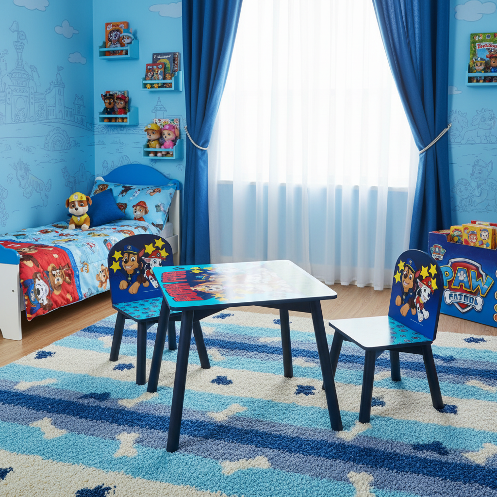 Paw patrol tavolo con 2 sedie friends in legno