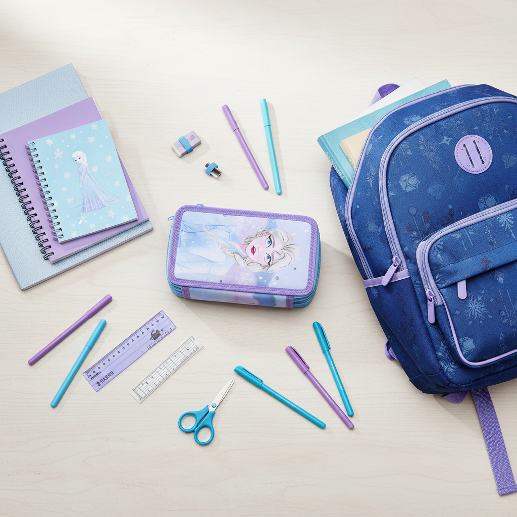 ASTUCCIO 3 ZIP PIENO FROZEN DELUXE QUALITA' OTTIMA CON COLORI GIOTTO