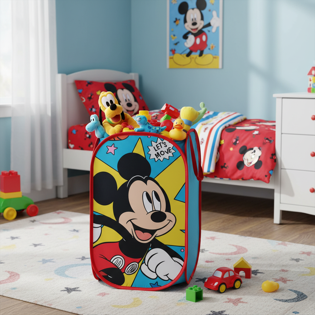 PORTA GIOCHI TOPOLINO CONTENITORE TESSILE RETTANGOLARE TOPOLINO 36X36X58