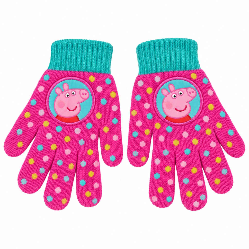 Guanti Bambina Peppa Pig Deluxe | Taglia Unica | Licenza Ufficiale | PIG2202-1086