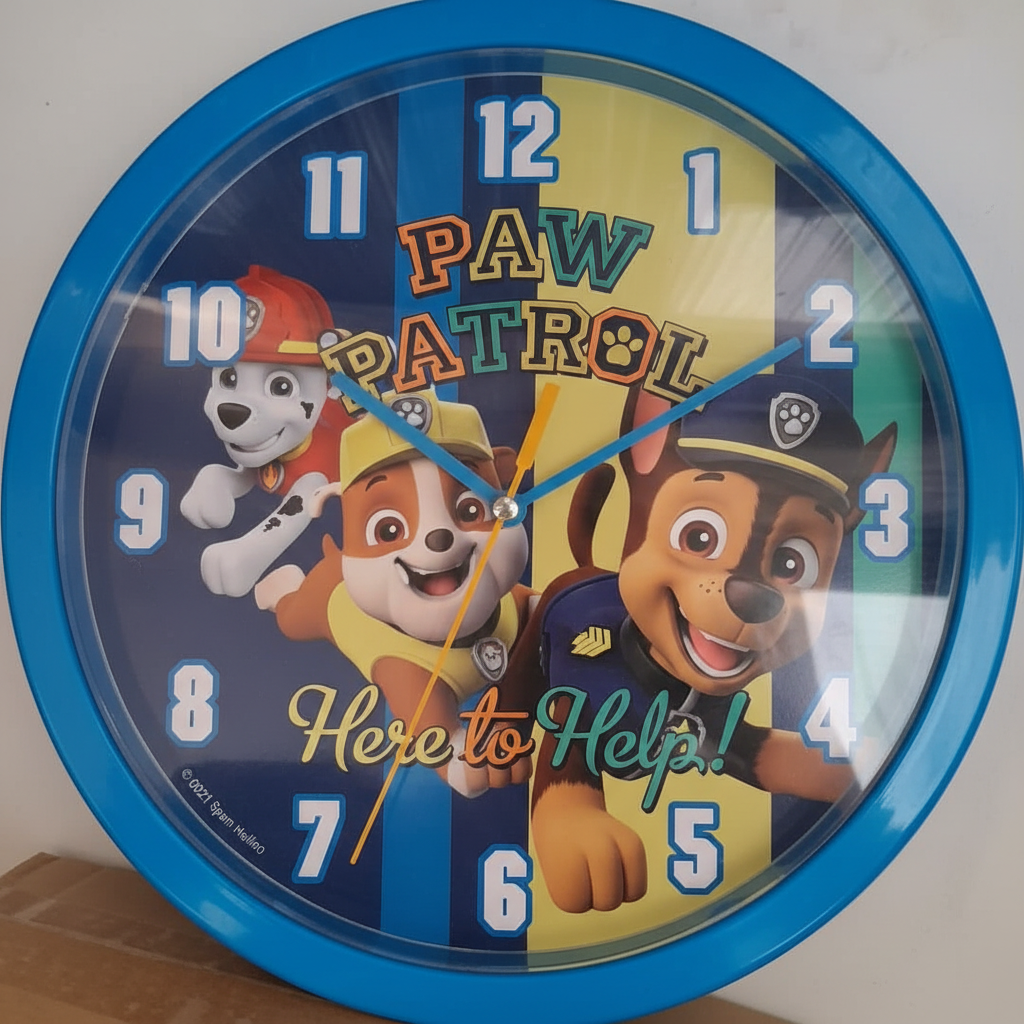 Orologio da Parete Paw Patrol Here to Help 25cm Cameretta Bambini | Prodotto Ufficiale | Top2Trade | PW16696