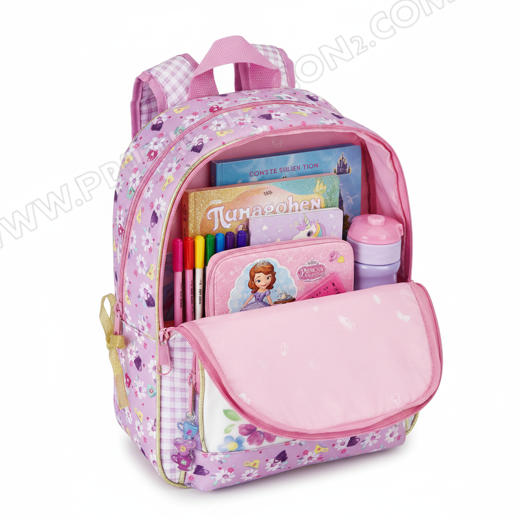 Zaino Sofia la Principessa Deluxe Glitter Sharing is Royal Doppia Tasca 34x28x14cm | Prodotto Ufficiale Disney | Top2Trade | SF4615