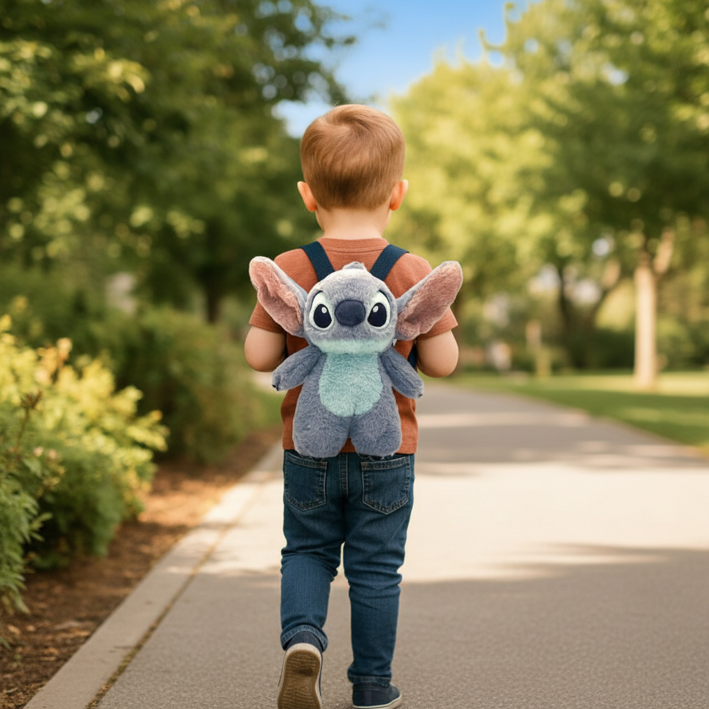 Zaino Peluche Stitch Disney 3D Bambini Lilo & Stitch 17x30x11cm | Prodotto Ufficiale Disney | Top2Trade | LILO216277