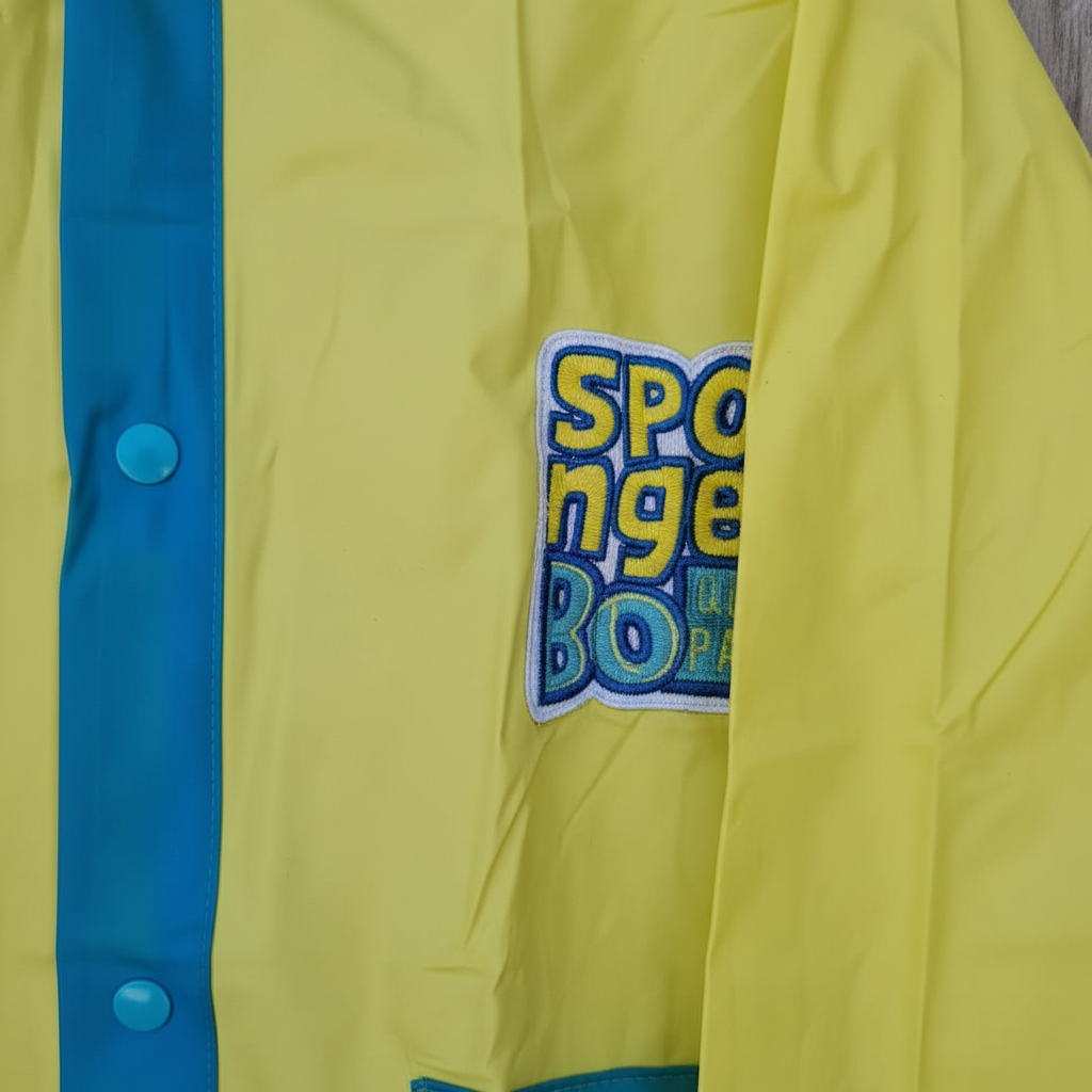 Mantellina Antipioggia Bambino Spongebob | Cappuccio + Taschine | Taglie 4-6-8 Anni | Licenza Ufficiale | SPG2402-006