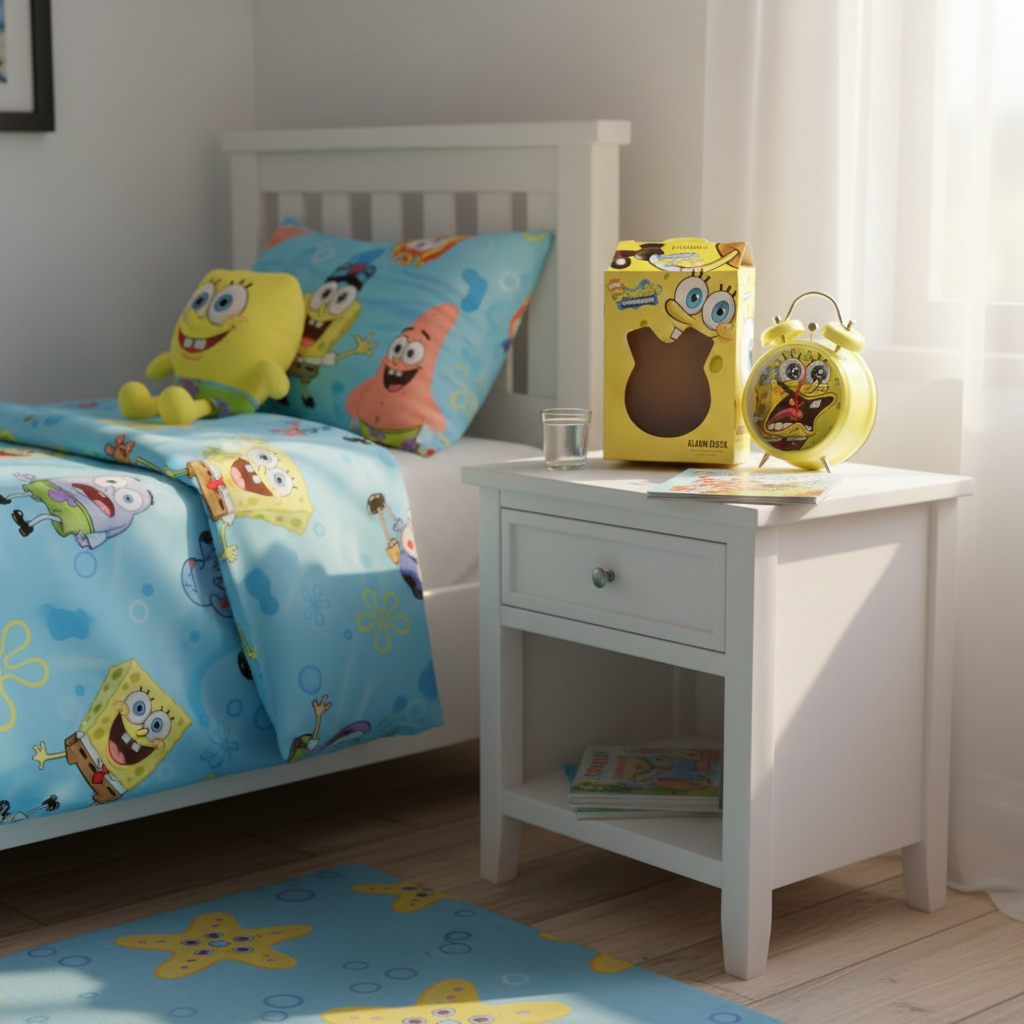 Sveglia SpongeBob originale nuova con scatolina 9x9 cm