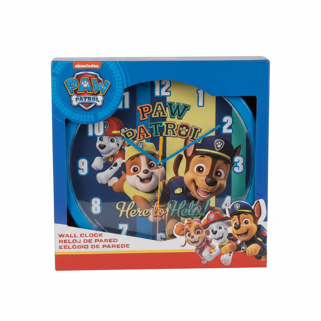 Orologio da Parete Paw Patrol Here to Help 25cm Cameretta Bambini | Prodotto Ufficiale | Top2Trade | PW16696
