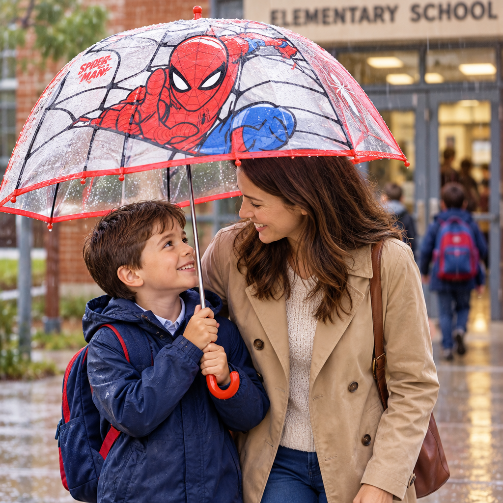 Ombrello Spiderman 45cm deluxe trasparente automatico