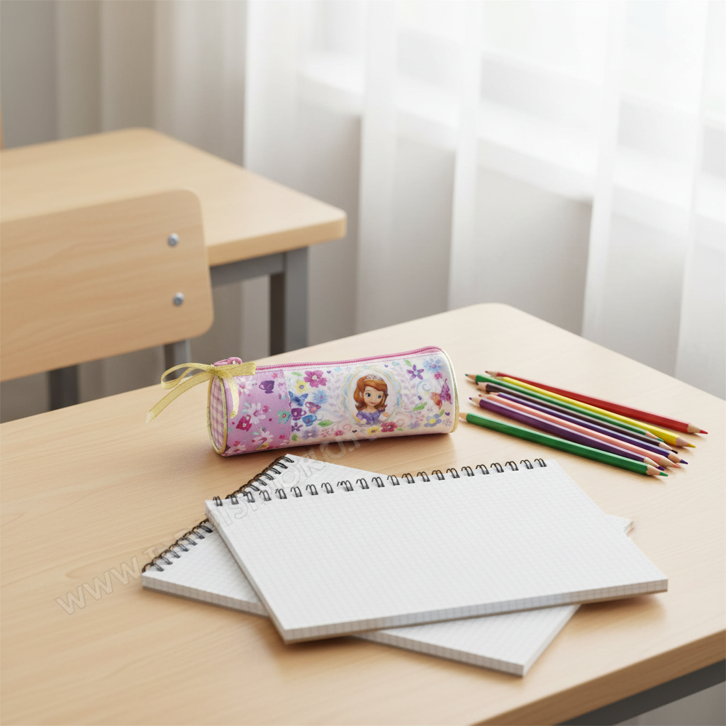 Astuccio Tombolino Cilindrico Sofia la Principessa Deluxe Scuola Bambina | Prodotto Ufficiale Disney | Top2Trade | SF4026