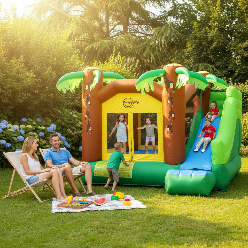 Gonfiabile Jungle Climb Castello con Parete Arrampicata e Scivolo 390x330x270cm | Top2Trade | 9164