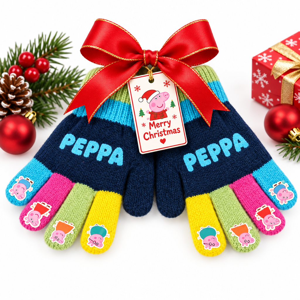 Guanti Bambino Peppa Pig | Deluxe Multicolore Taglia Unica | Licenza Ufficiale | PIGGE2202-1087
