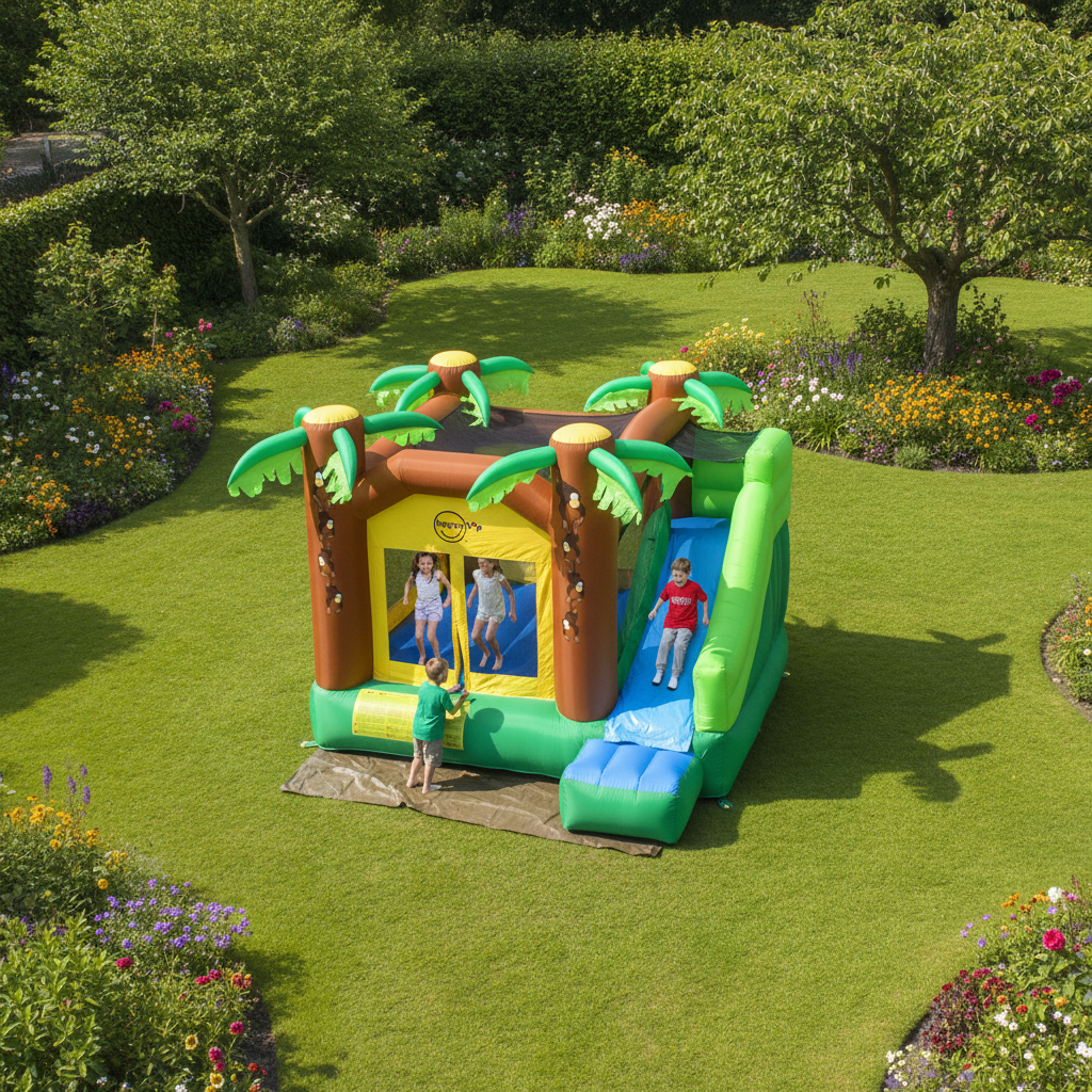 Gonfiabile Jungle Climb Castello con Parete Arrampicata e Scivolo 390x330x270cm | Top2Trade | 9164