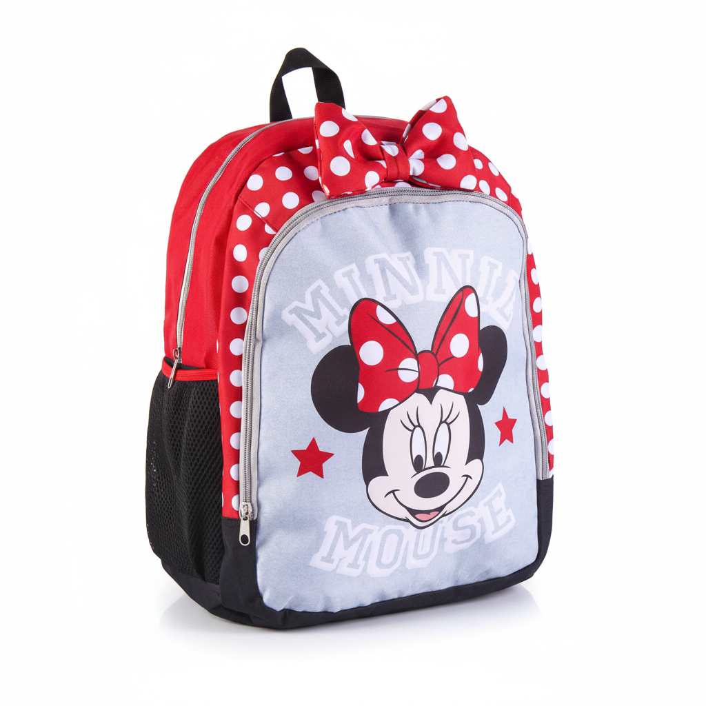 Zaino Scuola Elementare Bambina Minnie Mouse Deluxe | 32x15x41cm | Poliestere | Disney | MN4081