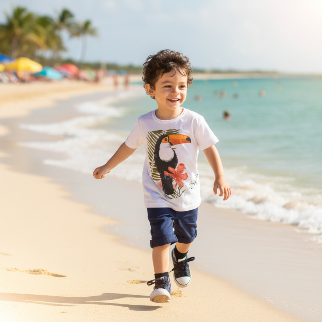 T-Shirt Bambino Cotone Fiammato Stampa Digitale Tucano Taglie 3-8 Anni | Top2Trade | 1012/TUC