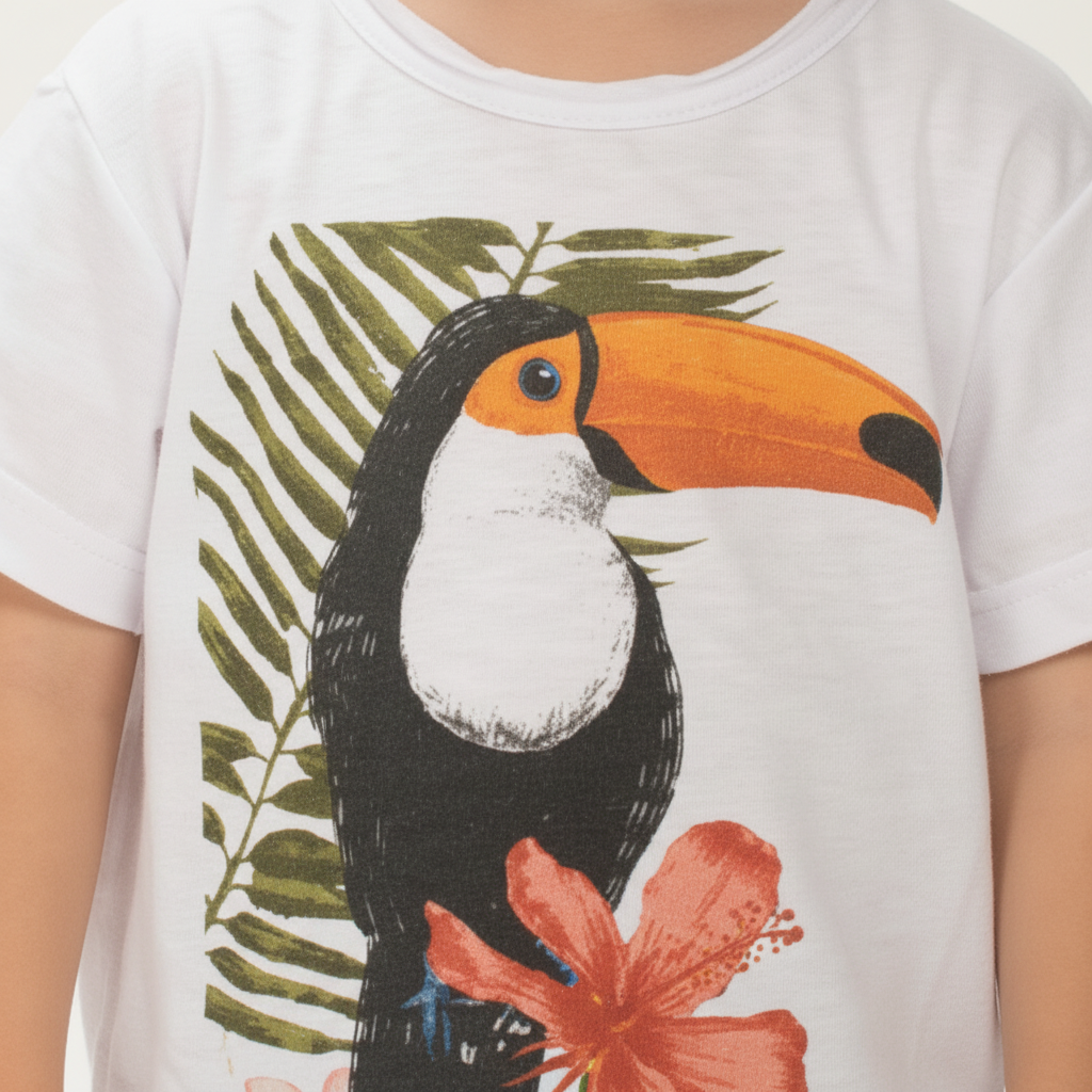 T-Shirt Bambino Cotone Fiammato Stampa Digitale Tucano Taglie 3-8 Anni | Top2Trade | 1012/TUC