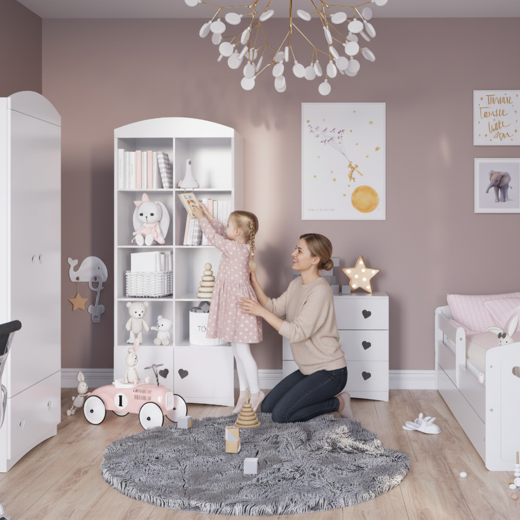 Cameretta Completa Bambina JULIA in Legno 7 Pezzi con Materasso Omaggio | Letto 160x80 o 180x80cm | Top2Trade | KO4Jcameretta