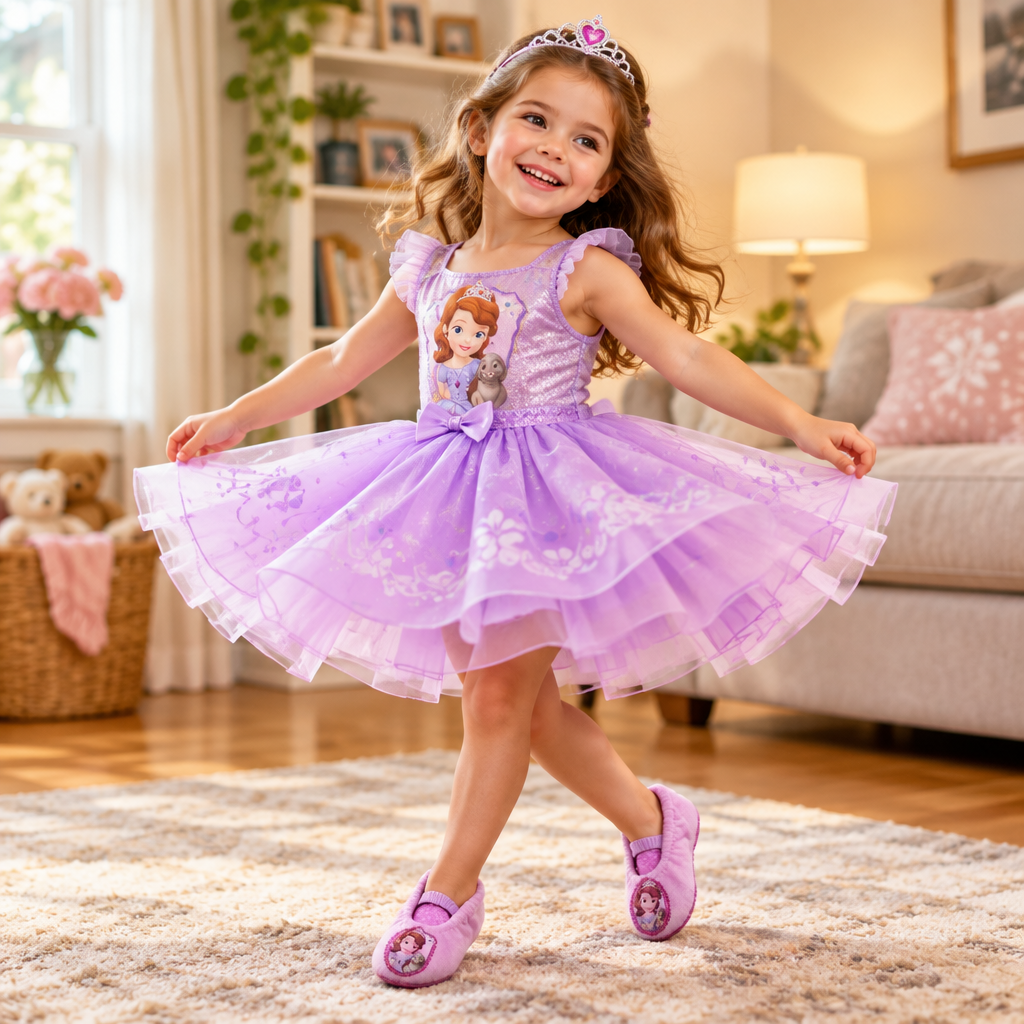 Pantofole Ballerina Bambina Disney Sofia La Principessa | Taglie 25-32 | Licenza Ufficiale | SF93694