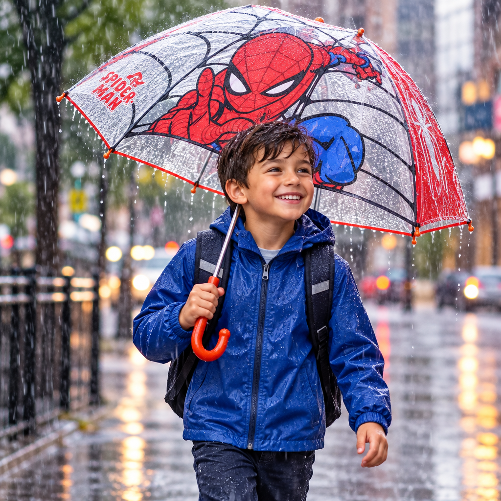 Ombrello Spiderman 45cm deluxe trasparente automatico