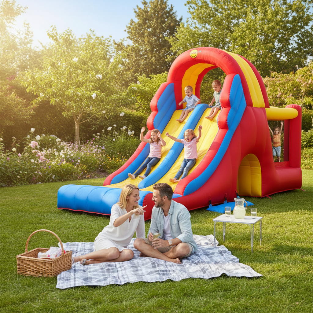 Mega Scivolo Gonfiabile TOP SELLER 2 Scivoli Tunnel Arrampicata Salta-Salta 600x215x285cm | Top2Trade | 9082