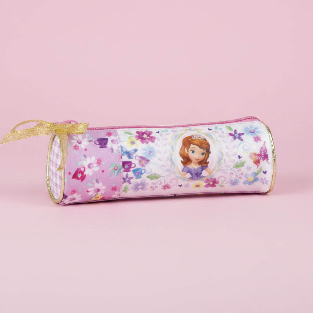 Astuccio Tombolino Cilindrico Sofia la Principessa Deluxe Scuola Bambina | Prodotto Ufficiale Disney | Top2Trade | SF4026