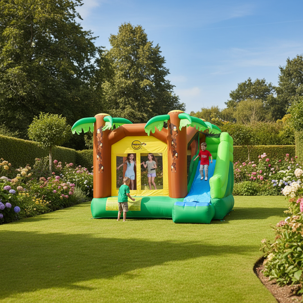 Gonfiabile Jungle Climb Castello con Parete Arrampicata e Scivolo 390x330x270cm | Top2Trade | 9164